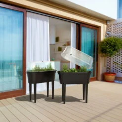 Hochbeet Mit Deckel, Anthrazit, L80 X B40 X H83 Cm