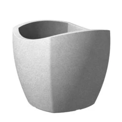 Pflanzgefäß Wave Globe Cubo, Stony Grey, Ø 40 X H 36 Cm