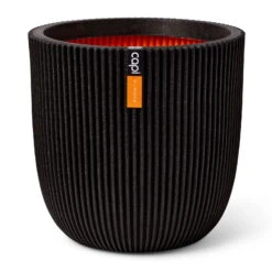 Pflanzgefäß 'Groove', Schwarz