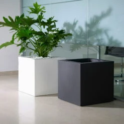 Pflanzkübel Kube, Perlschwarz, L 30 X B 30 X H 30 Cm