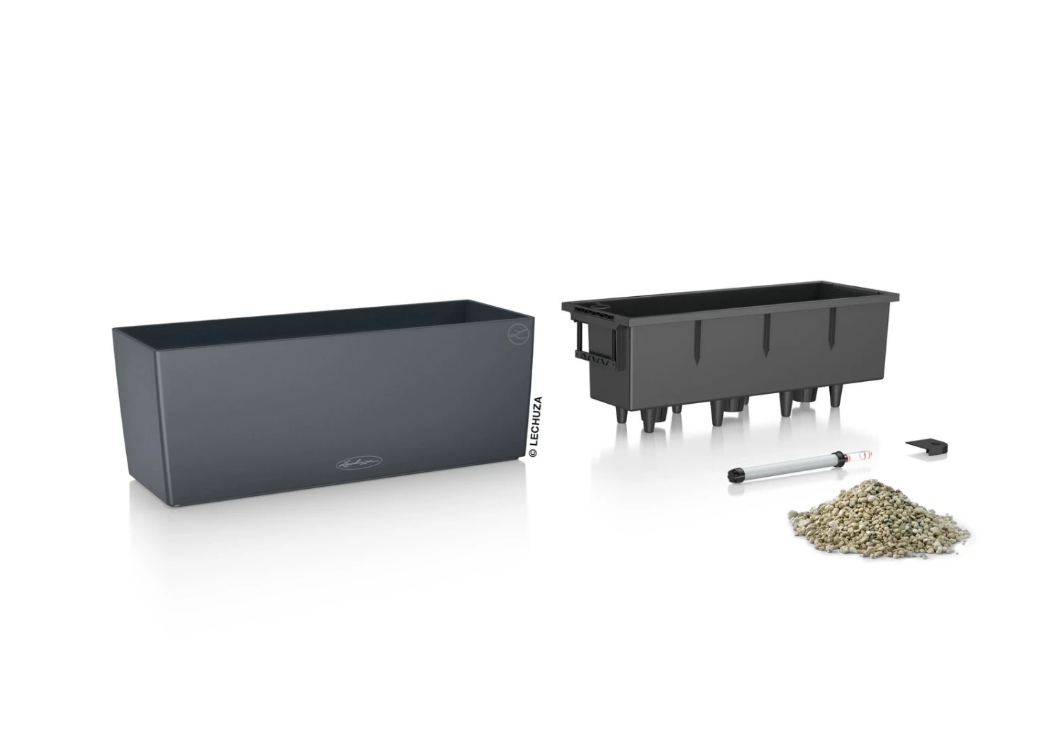 LECHUZA Balconera Color All-in-One-Set, Schiefergrau, 50 X 19 X 19 Cm – Bild 2