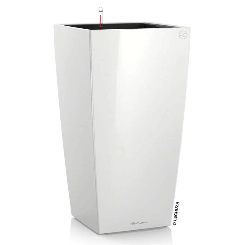 LECHUZA Cubico Premium 30, Weiß Hochglanz, All-in-One-Set , 30x30, H:56 Cm – Bild 4